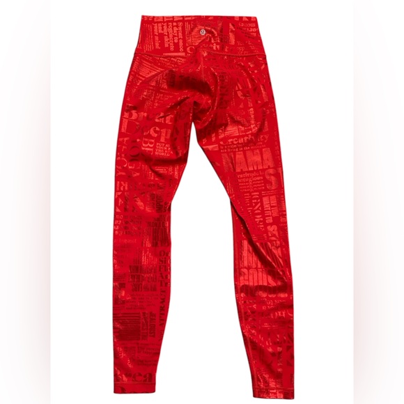 LULULEMON Red Manifesto Wunder Under High Rise Tight 28” Full On Luxtreme size 6 - Picture 8 of 13